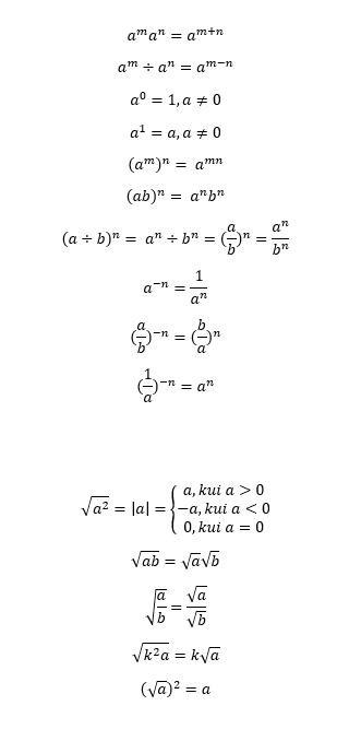 Tehted astmete & juurtega valemid